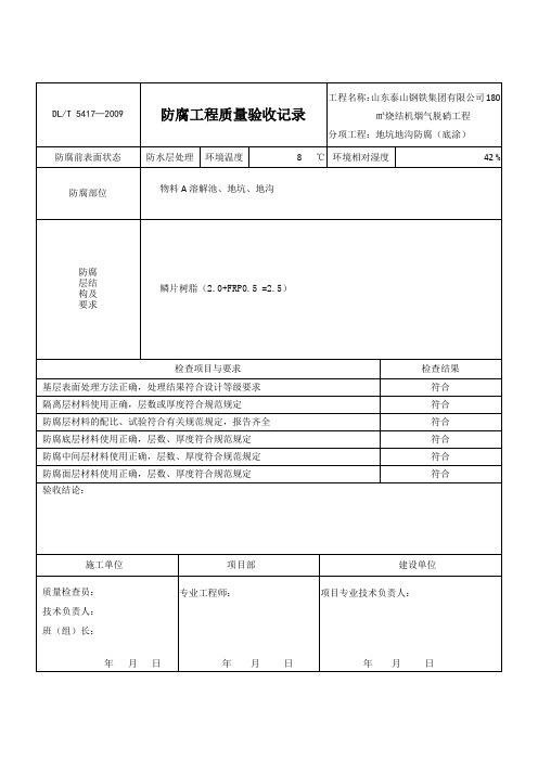 防腐质量检查记录