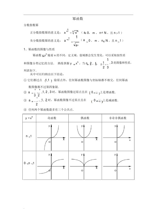 幂函数的图像性质和应用