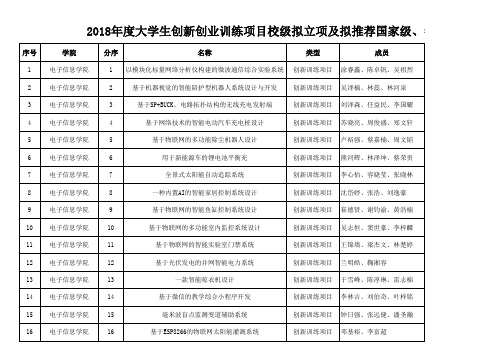 立项项目清单