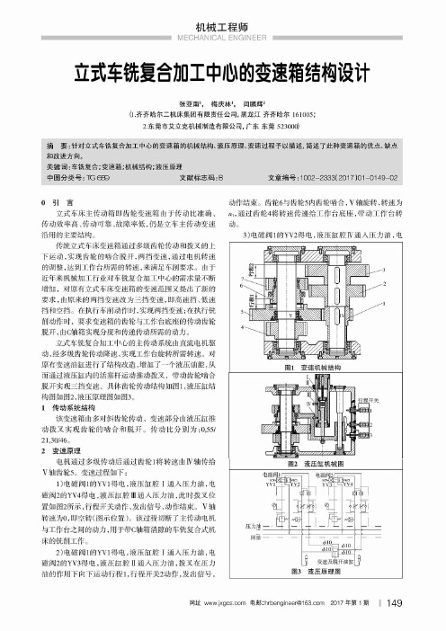 立式车铣复合加工中心的变速箱结构设计