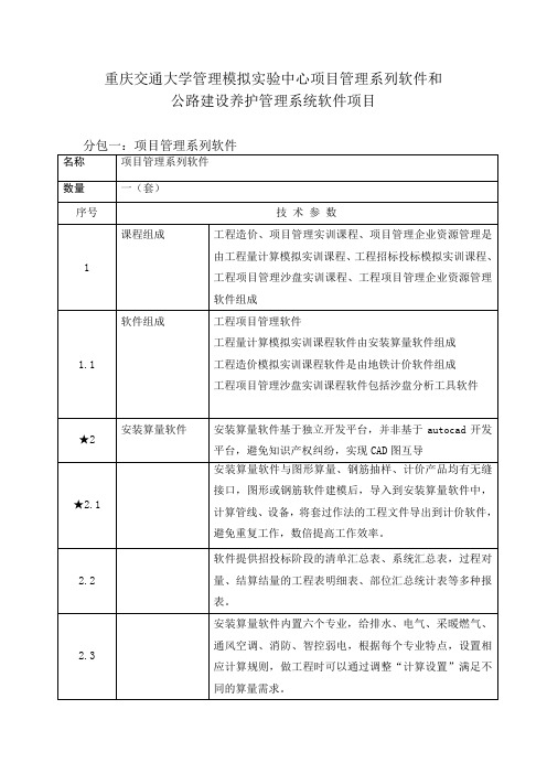 重庆交通大学管理模拟实验中心项目管理系列软件和