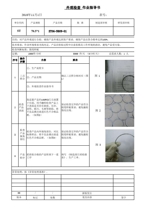 外观作业指导书(模板)