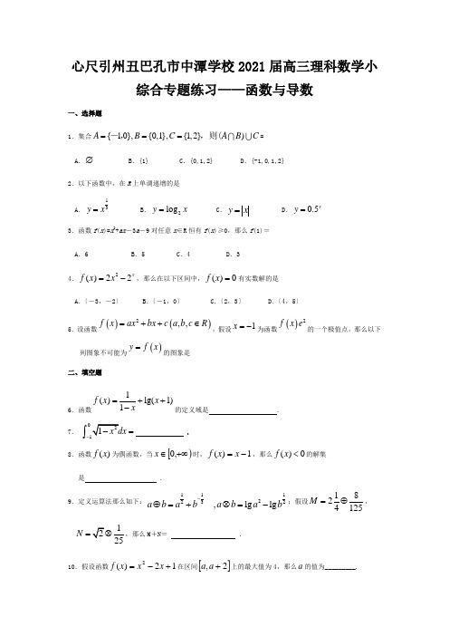 高三数学 小综合专题练习 函数与导数 理 试题