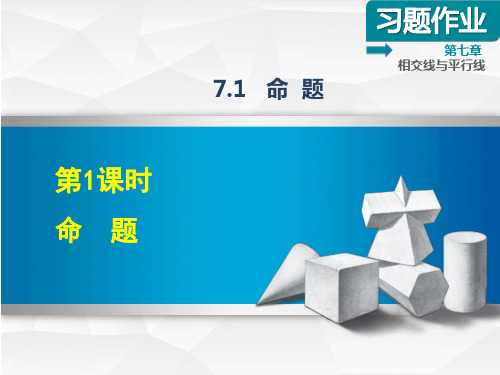 冀教版七年级数学下册《7.1.1  命题》习题课件