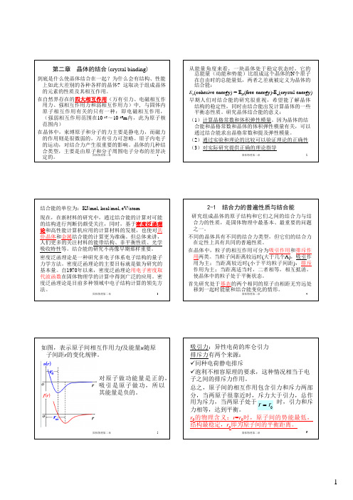 固体物理 第二章 结合能