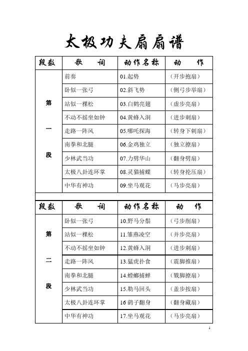 太极功夫扇谱