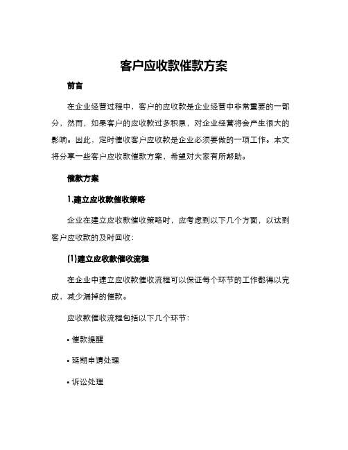 客户应收款催款方案