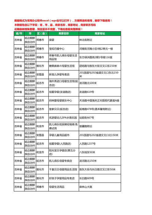 2020新版吉林省延边朝鲜族自治州月子服务工商企业公司商家名录名单黄页联系号码地址大全173家