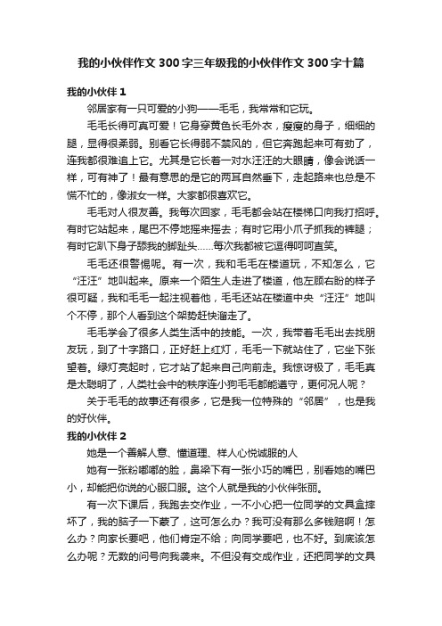 我的小伙伴作文300字三年级我的小伙伴作文300字十篇