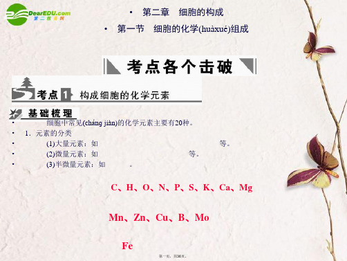 高考生物 细胞的化学组成复习课件 新人教版