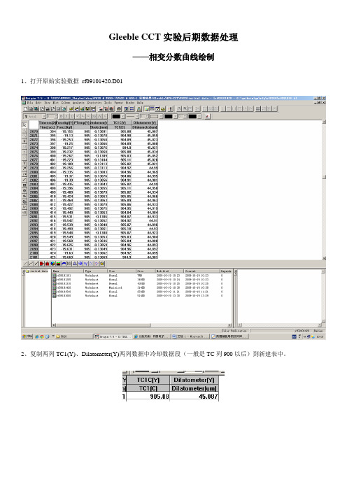 Gleeble实验作CCT曲线--数据处理步骤