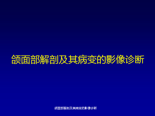 颌面部解剖及其病变的影像诊断课件