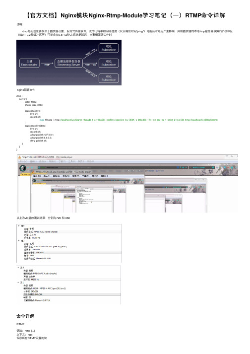 【官方文档】Nginx模块Nginx-Rtmp-Module学习笔记（一）RTMP命令详解