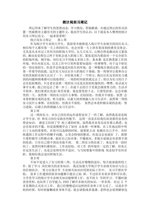 统计局实习周记