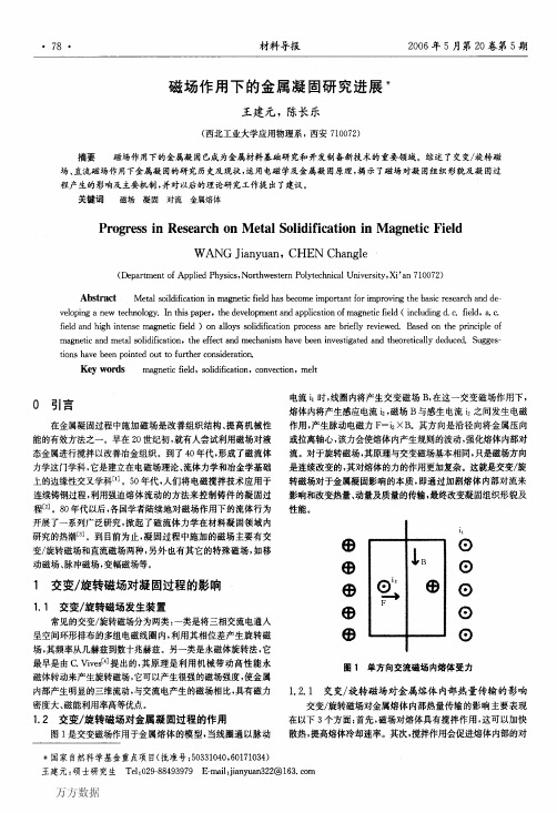 磁场作用下的金属凝固研究进展