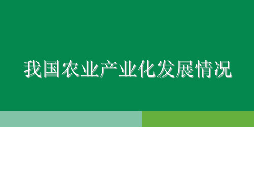 我国农业产业化发展情况课件