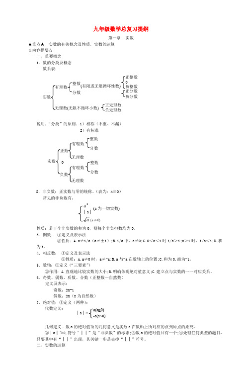 九年级数学总复习提纲_4