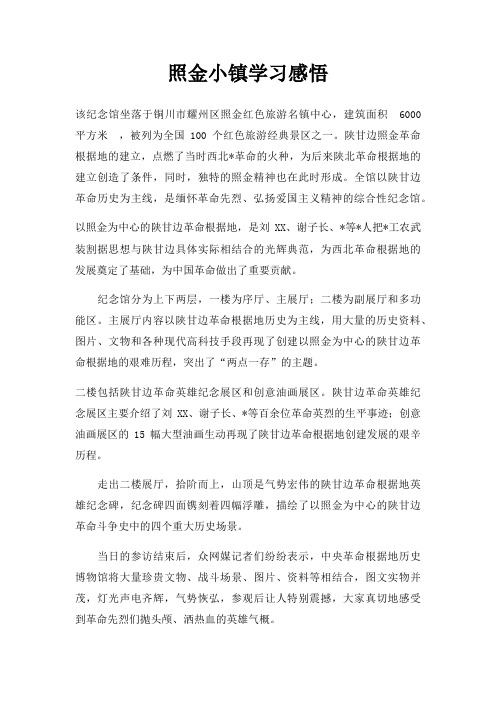 照金小镇学习感悟