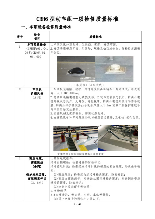 CRH6F型动车组一级检修质量标准