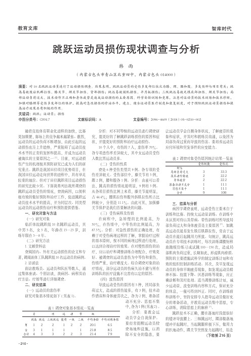 跳跃运动员损伤现状调查与分析