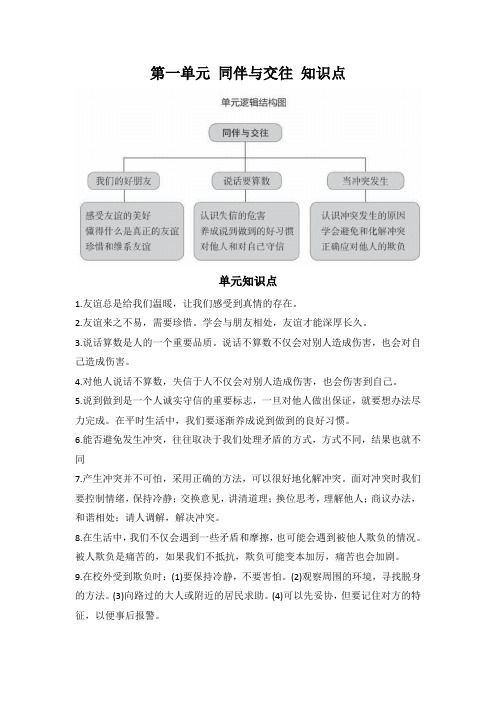 四年级下册《道德与法治》知识点