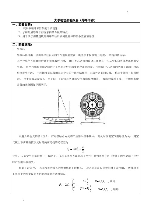 等厚干涉实验报告 (2)