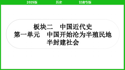 2025年中考历史总复习第二篇考点培优训练中国近代史第一单元中国开始沦为半殖民地半封建社会