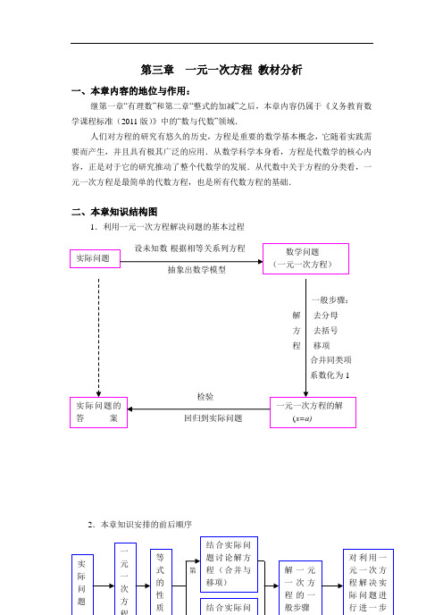 《一元一次方程》教材分析