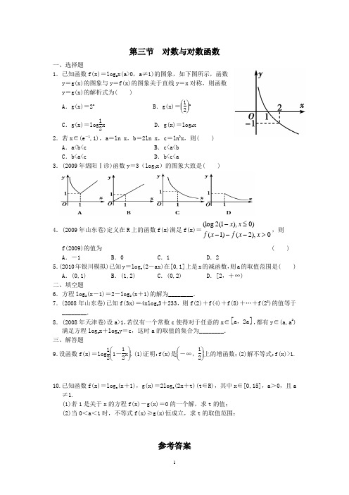 2011年数学第一轮复习专题(理)第三章 第二单元3  对数与对数函数