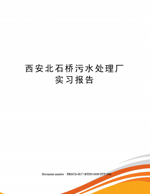 西安北石桥污水处理厂实习报告修订版