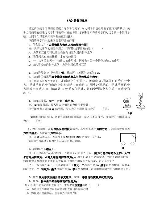 《力》复习教案