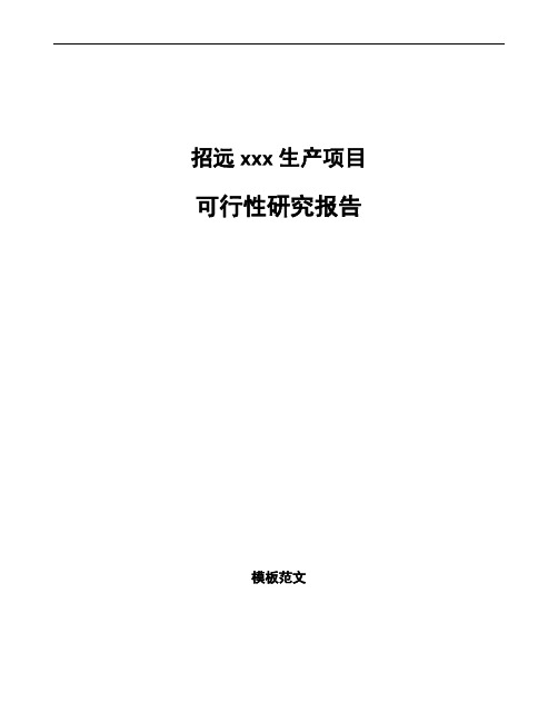 招远如何编写项目可行性研究报告(参考模板)