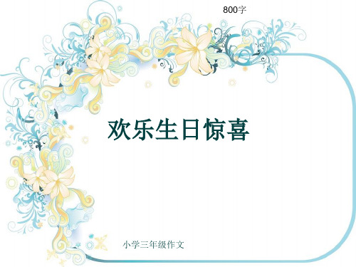 小学三年级作文《欢乐生日惊喜》800字(共12页PPT)