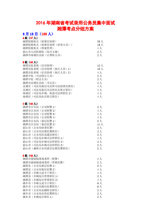 2016年湖南考试录用公务员集中面试