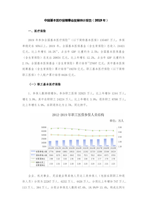 2019年全国基本医疗保障统计分析报告