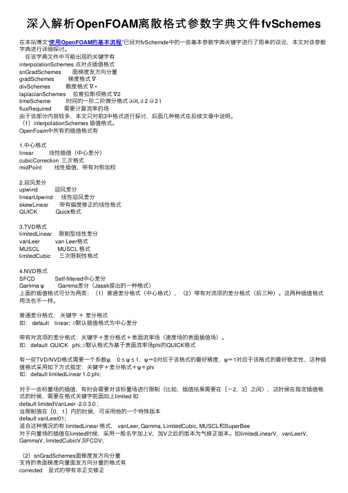 深入解析OpenFOAM离散格式参数字典文件fvSchemes