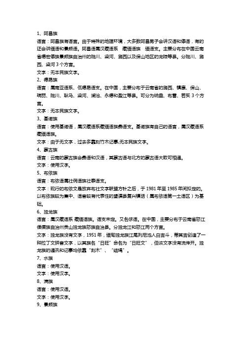 少数民族语言与文字