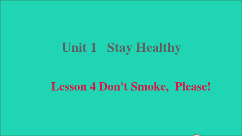 九年级英语上册Unit1StayHealthyLesson4Don'tSmokePlease冀教版