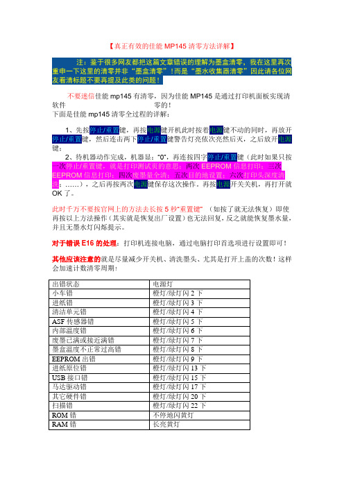 真正有效的佳能MP145清零方法详解