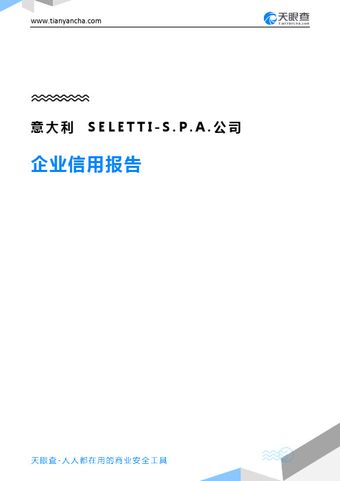 意大利SELETTI-S.P.A.公司企业信用报告-天眼查