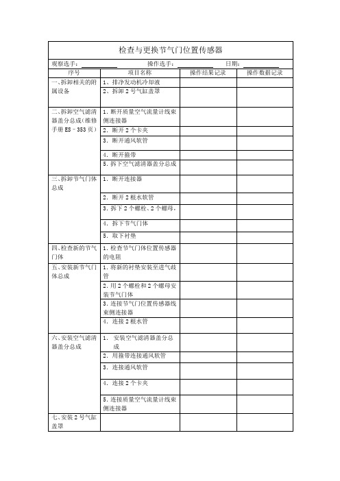 检查与更换节气门位置传感器