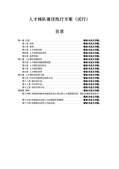 人才梯队建设执行方案