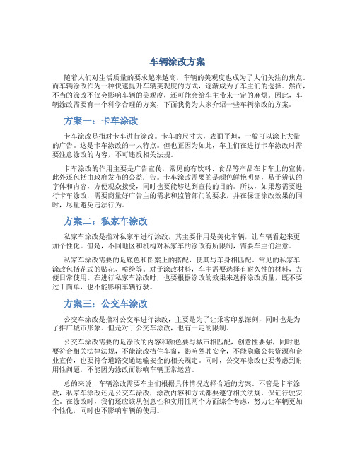 车辆涂改方案