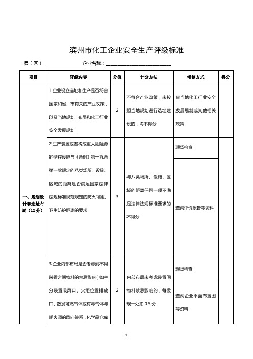 滨州市三评级一评价标准