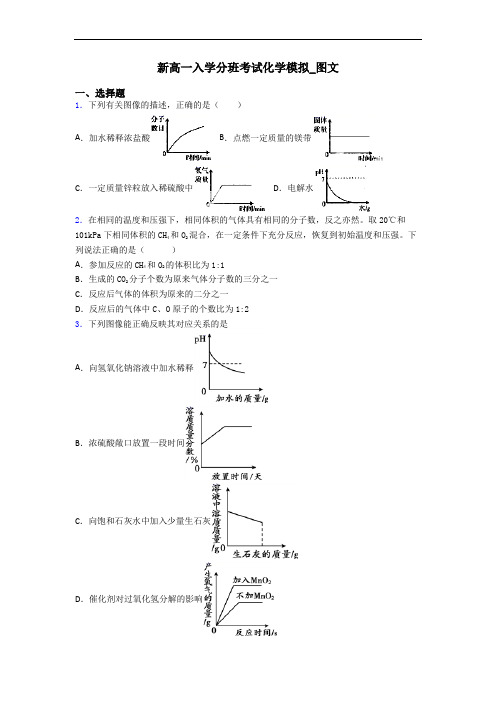 新高一入学分班考试化学模拟_图文