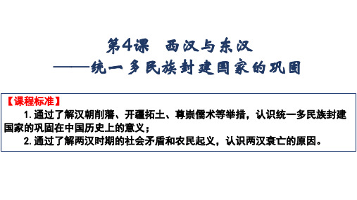 第4课西汉与东汉——统一多民族封建国家的巩固+课件--高一上学期统编版必修中外历史纲要上册