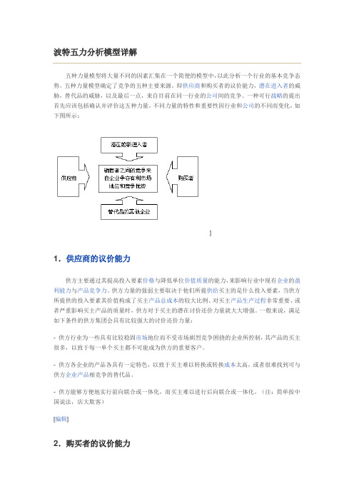 波特五力模型分析