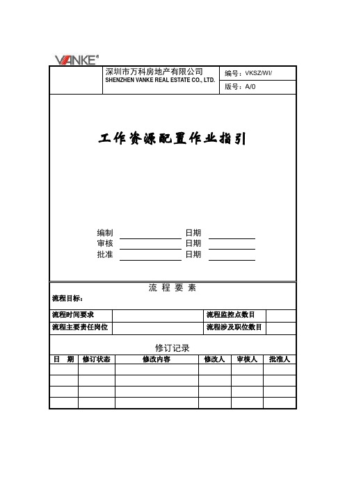 工作资源配置作业指引