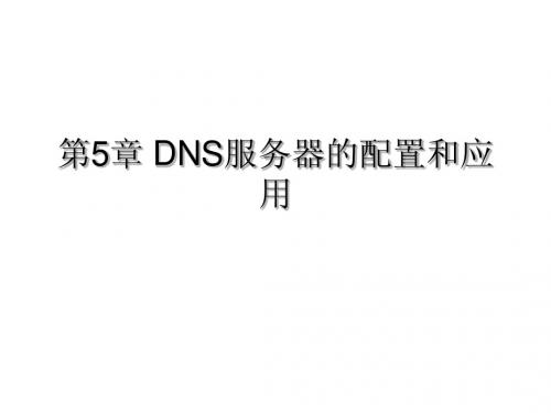 第5章 DNS服务器的配置和应用