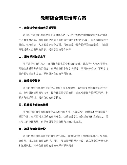 教师综合素质培养方案